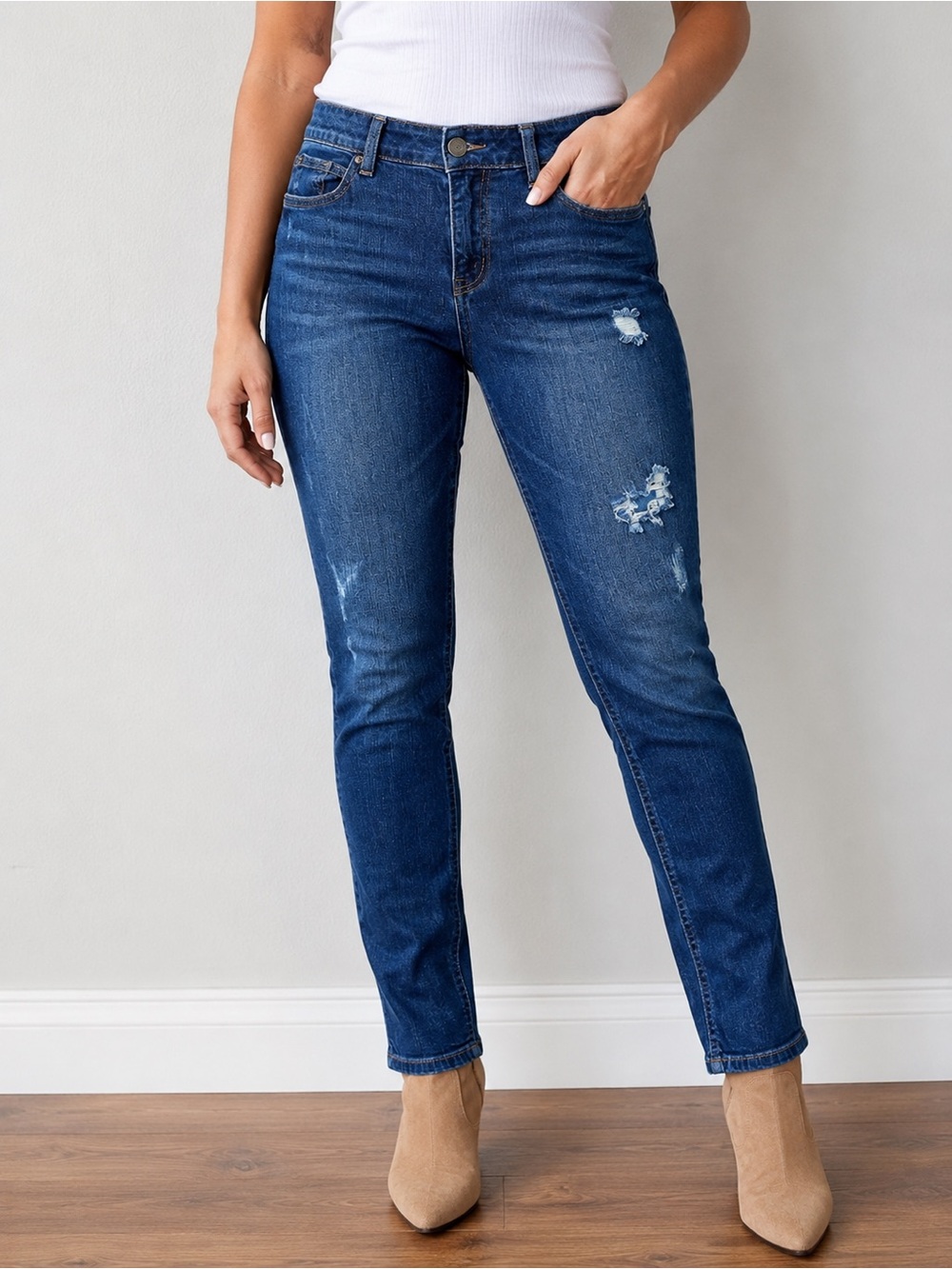 WAX Jean Los Angeles Distressed Dark Wash Skinny Jeans Women’s Size 11 Denim